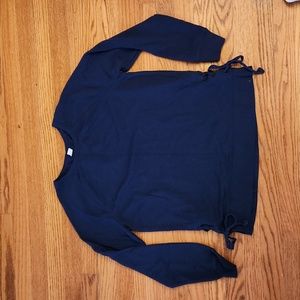 Old Navy navy sweatshirt with ties on sides, size medium